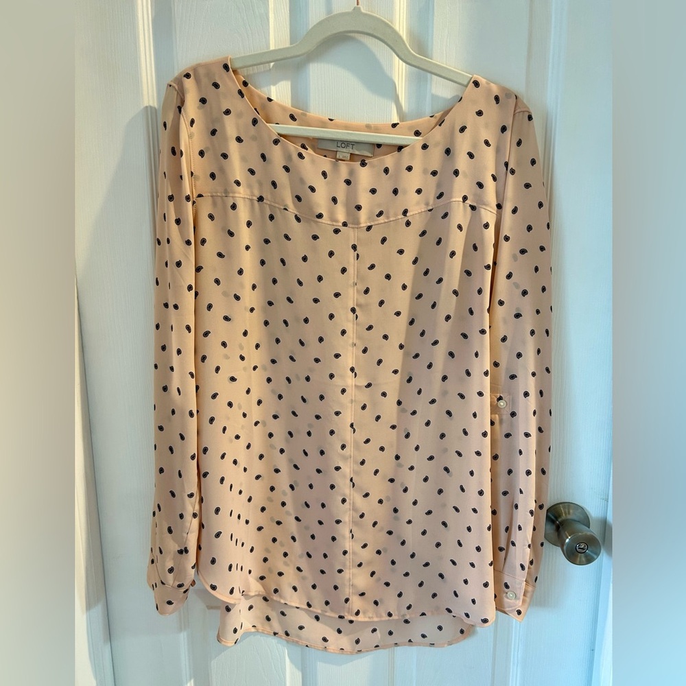 Women’s LOFT pink paisley silk top